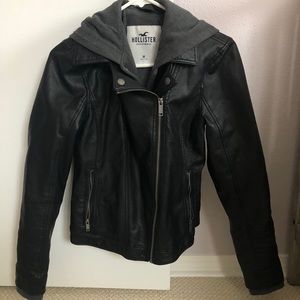 Hollister Faux Leather Hooded Jacket